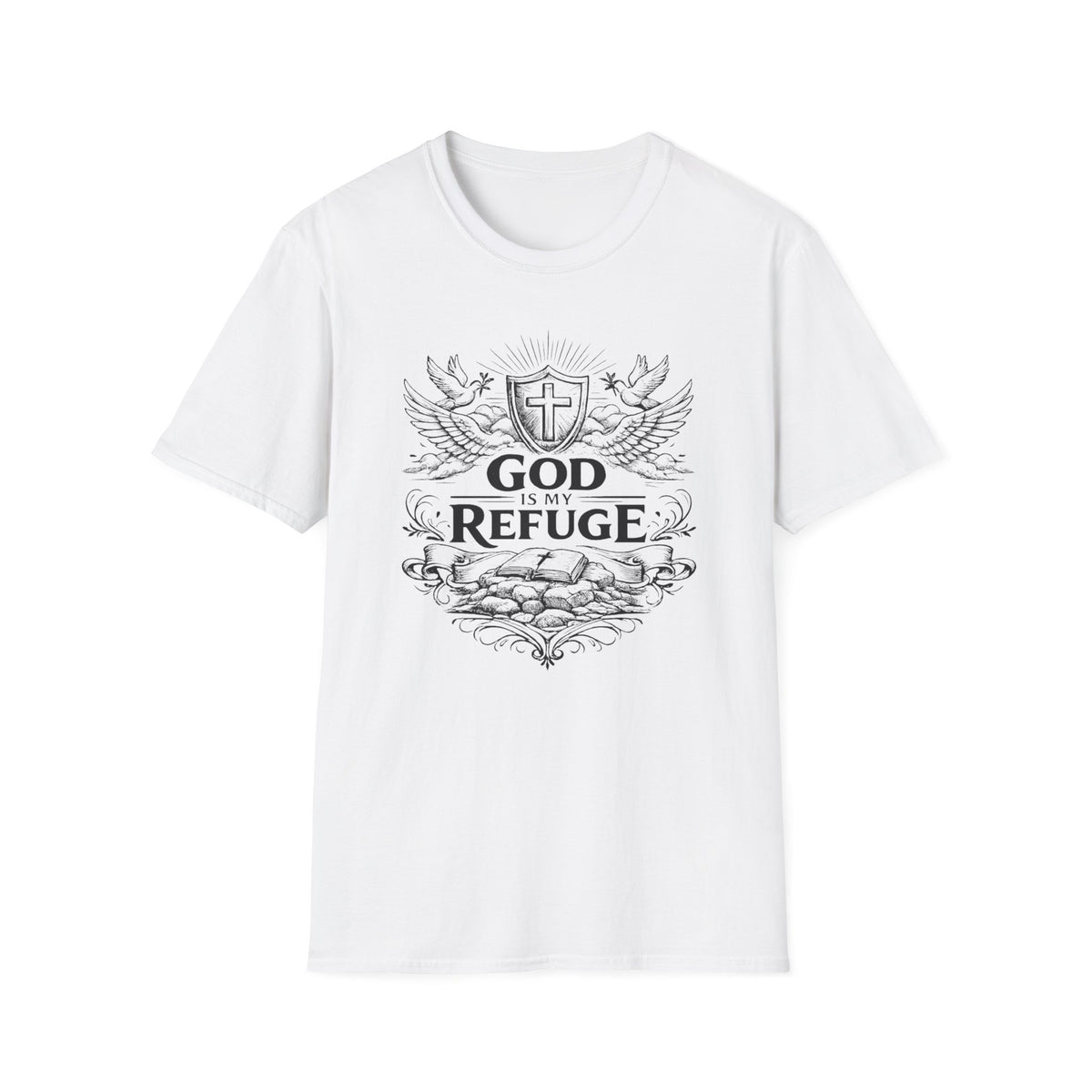 God Is My Refuge T-Shirt | Christian Faith Shirt | Jesus Printify