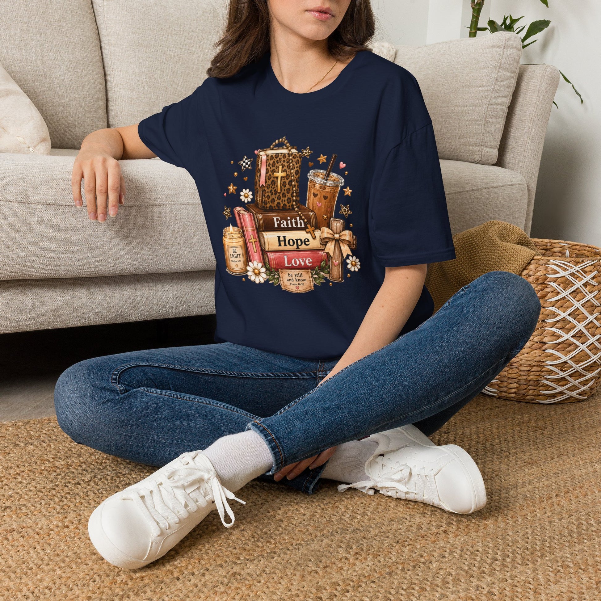 Faith Hope Love Christian T-Shirt | 1 Corinthians 13:13 Faith Tee Printify