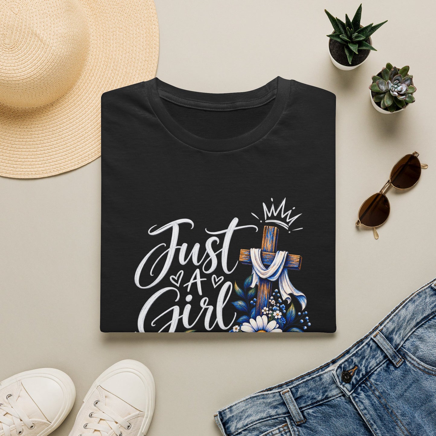 Just a Girl Who Loves Jesus T-Shirt | Christian Women's Faith Tee Printify