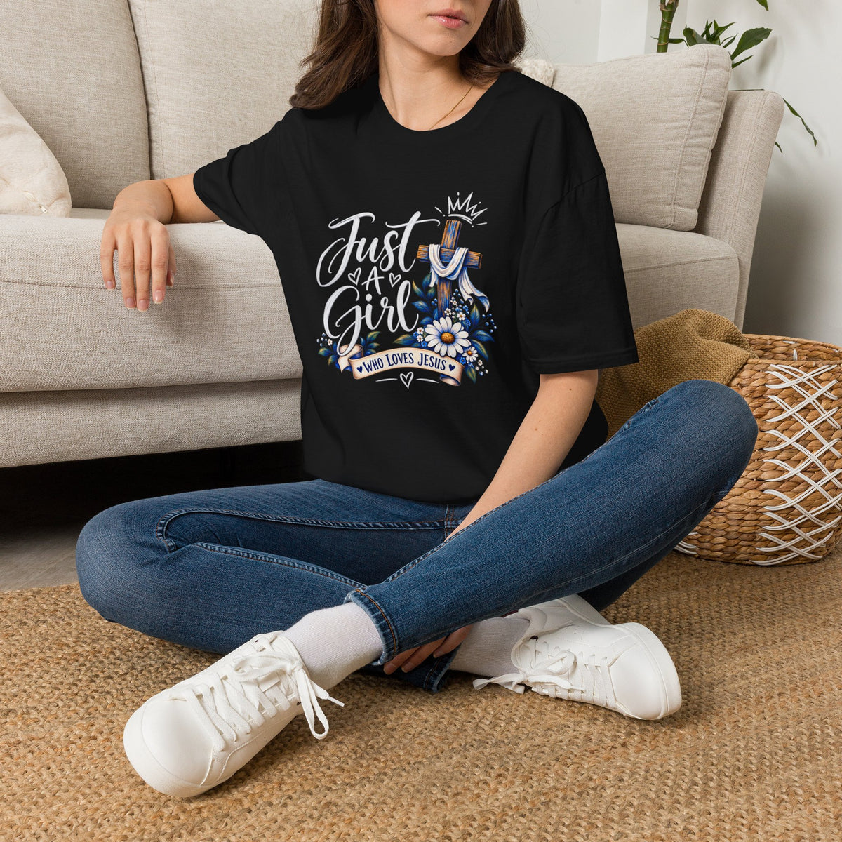 Just a Girl Who Loves Jesus T-Shirt | Christian Women's Faith Tee Printify