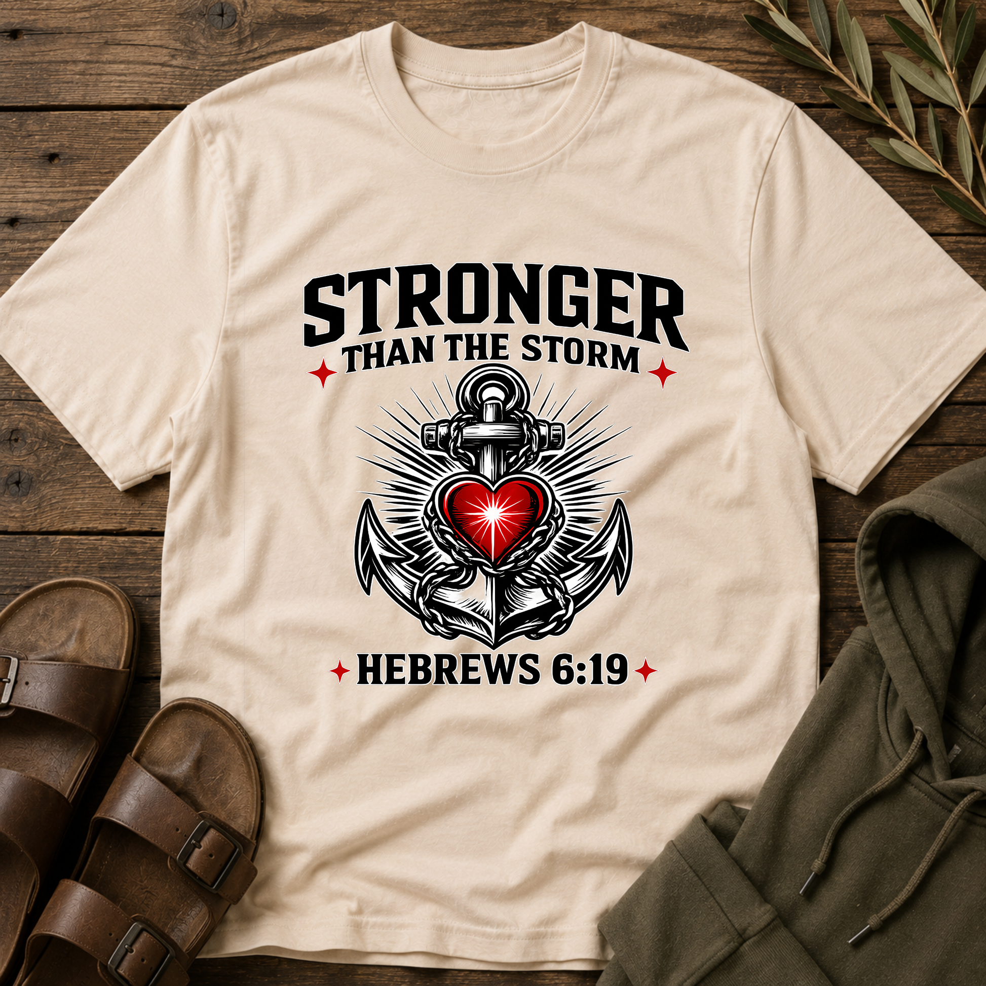 Stronger Than The Storm Hebrews 6:19 Inspirational Faith Tee Printify