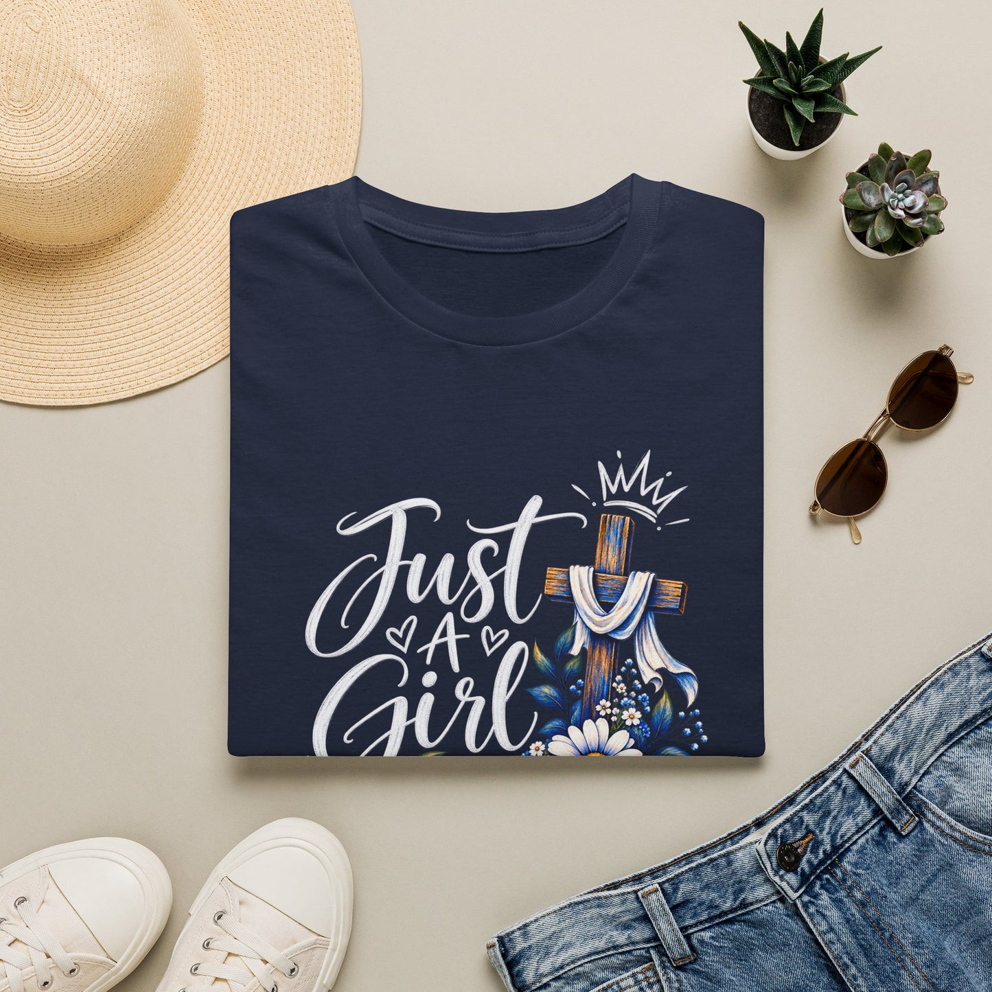 Just a Girl Who Loves Jesus T-Shirt | Christian Women's Faith Tee Printify