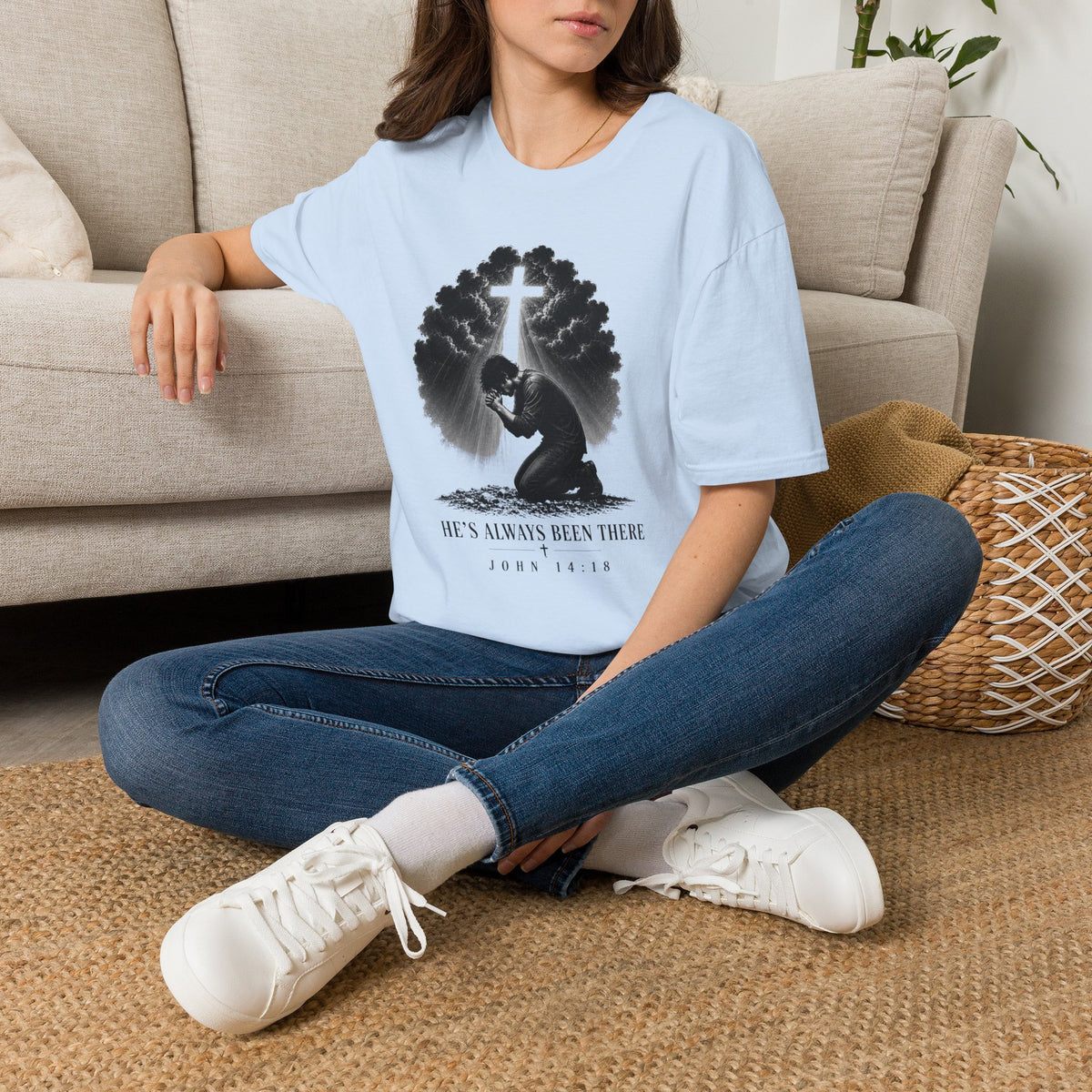 He's Always Been There Christian T-Shirt | John 14:19 Faith Tee Printify