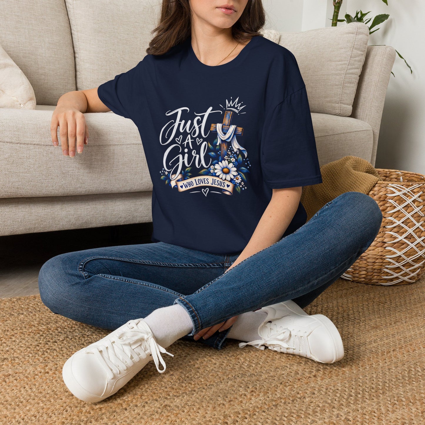 Just a Girl Who Loves Jesus T-Shirt | Christian Women's Faith Tee Printify