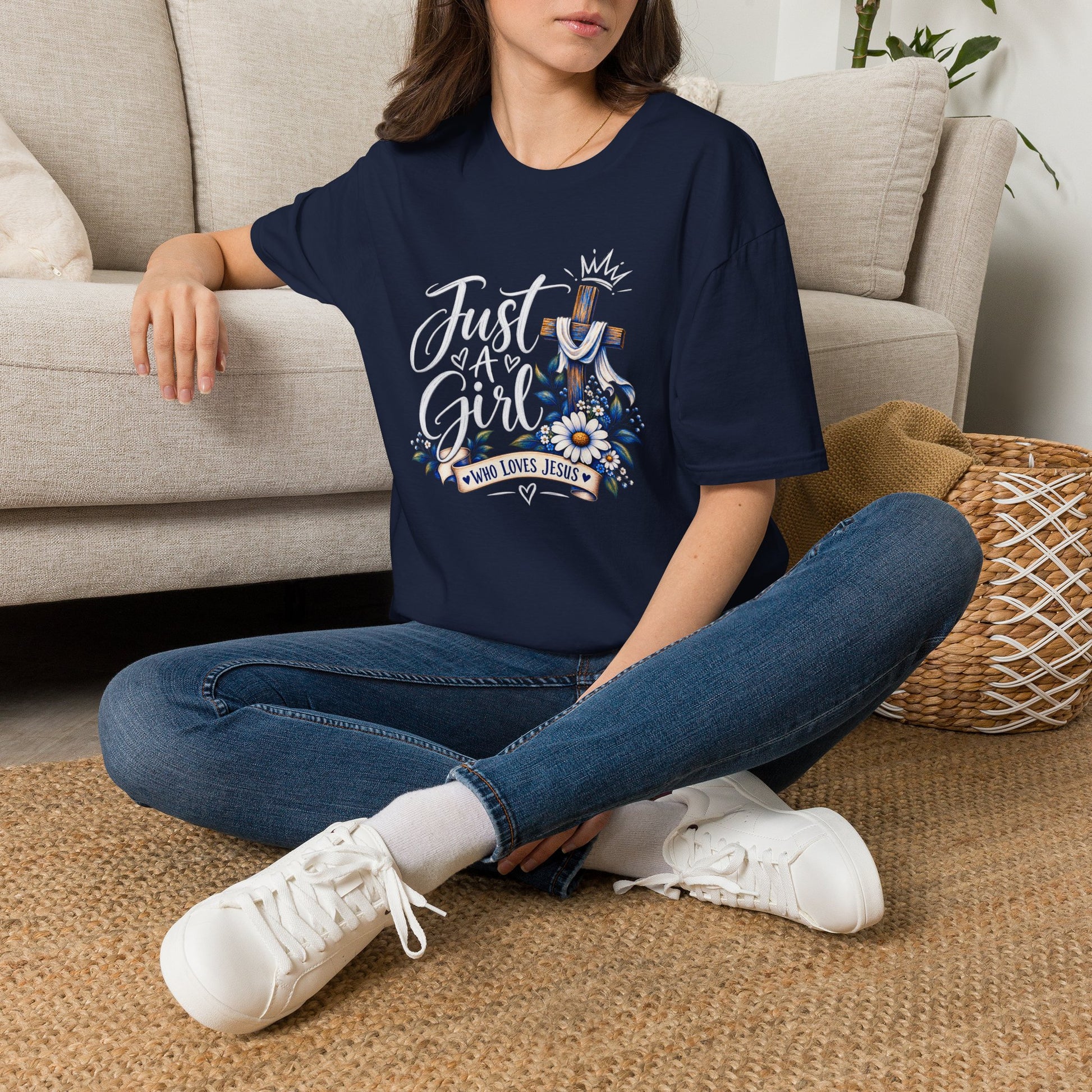 Just a Girl Who Loves Jesus T-Shirt | Christian Women's Faith Tee Printify
