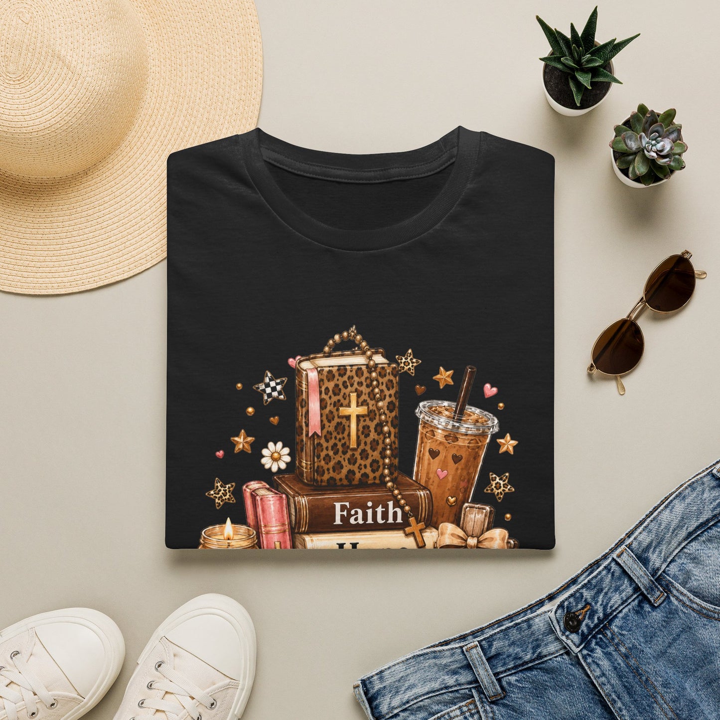 Faith Hope Love Christian T-Shirt | 1 Corinthians 13:13 Faith Tee Printify