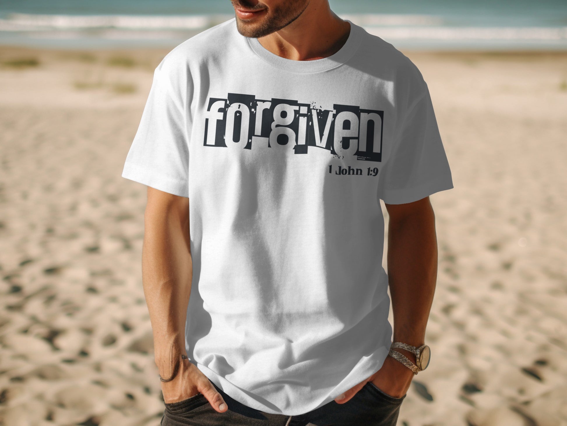 1 John 1:9 FORGIVEN Christian Shirt Design *DIGITAL DOWNLOAD* Breaking Bread Designs