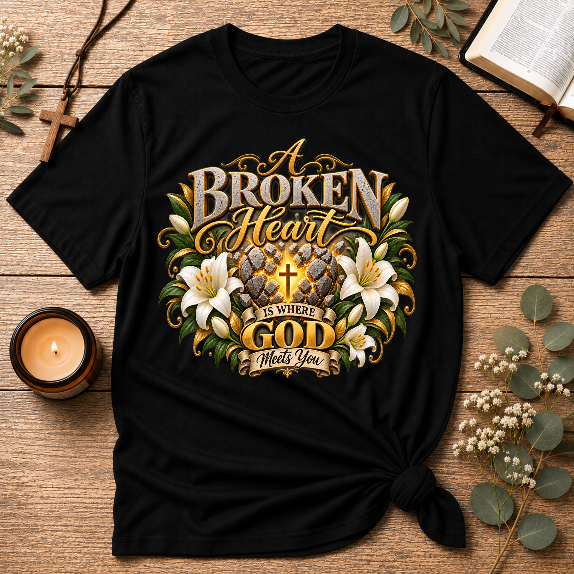 Where God Meets You Christian Healing T-Shirt Breaking Bread Designs