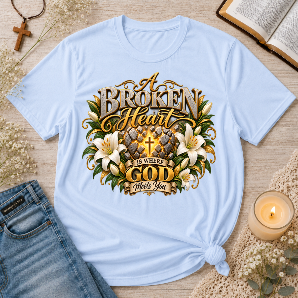 Where God Meets You Christian Healing T-Shirt Breaking Bread Designs