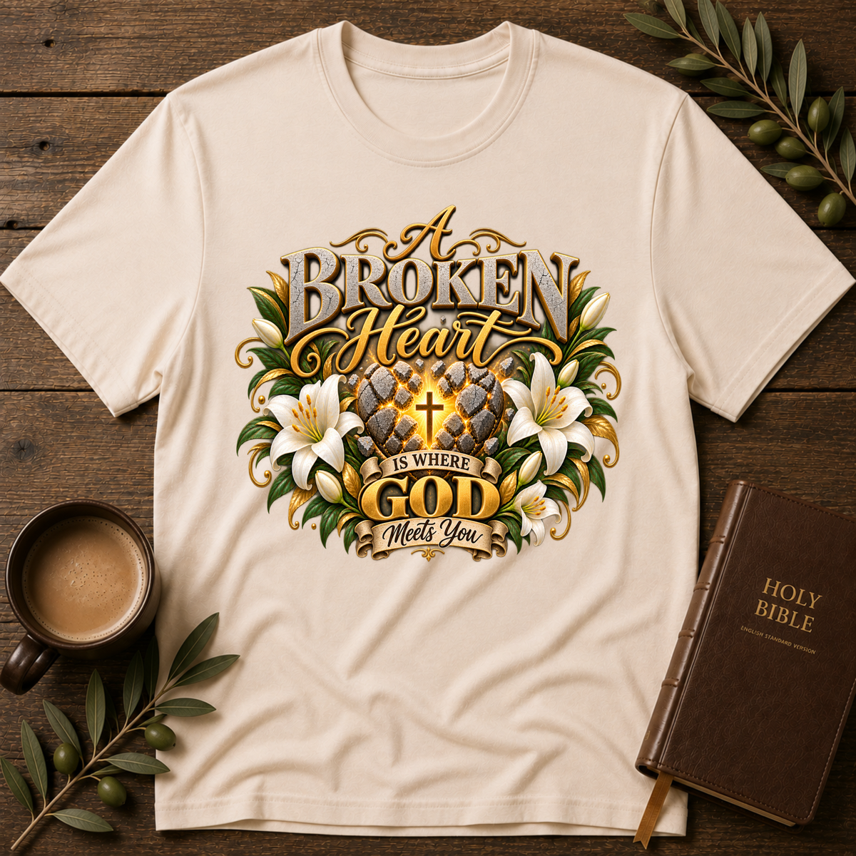 Where God Meets You Christian Healing T-Shirt Breaking Bread Designs