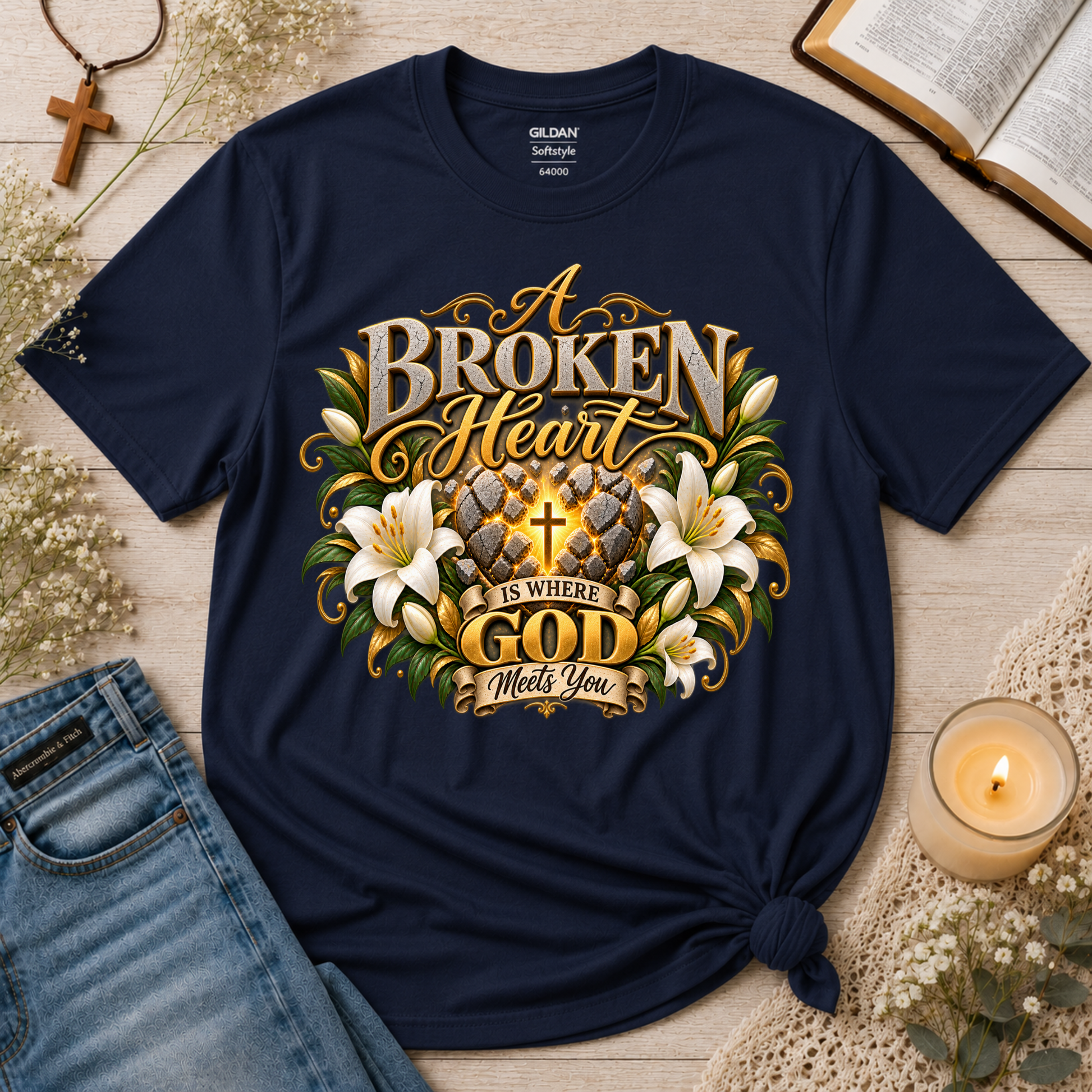Where God Meets You Christian Healing T-Shirt Breaking Bread Designs