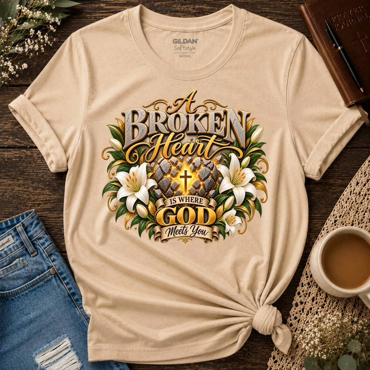 Where God Meets You Christian Healing T-Shirt Breaking Bread Designs