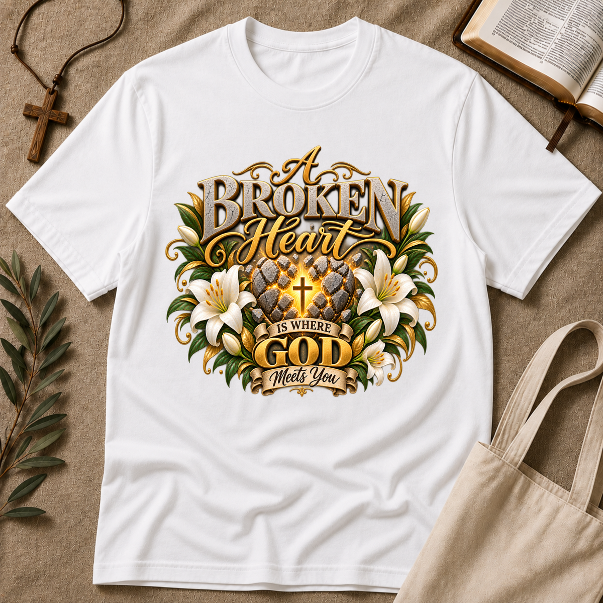Where God Meets You Christian Healing T-Shirt Breaking Bread Designs