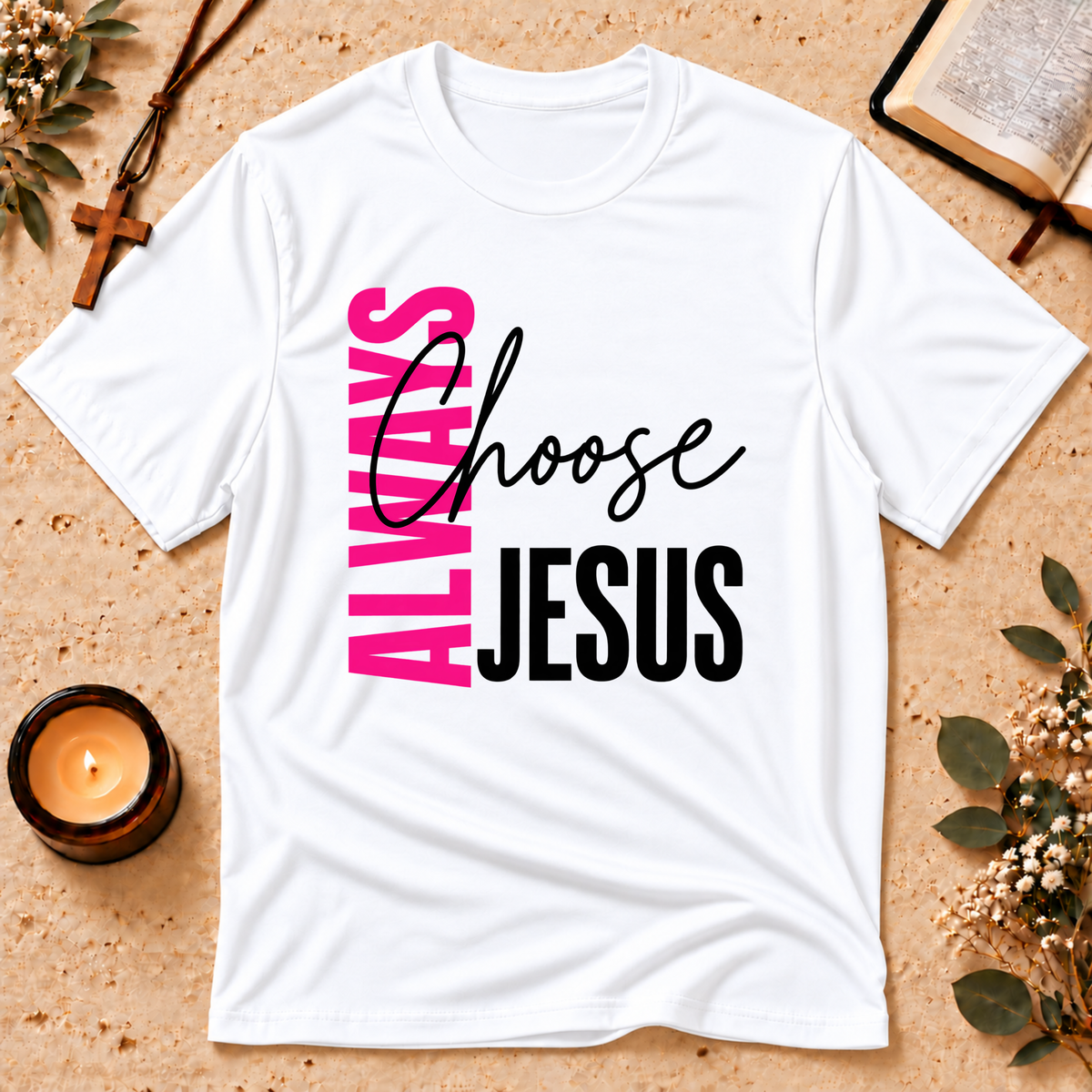 Always Choose Jesus Christian T-Shirt Breaking Bread Designs
