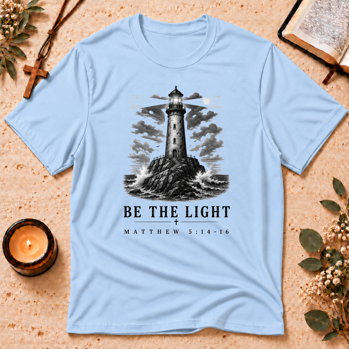 Be the Light Christian Matthew T-Shirt Breaking Bread Designs