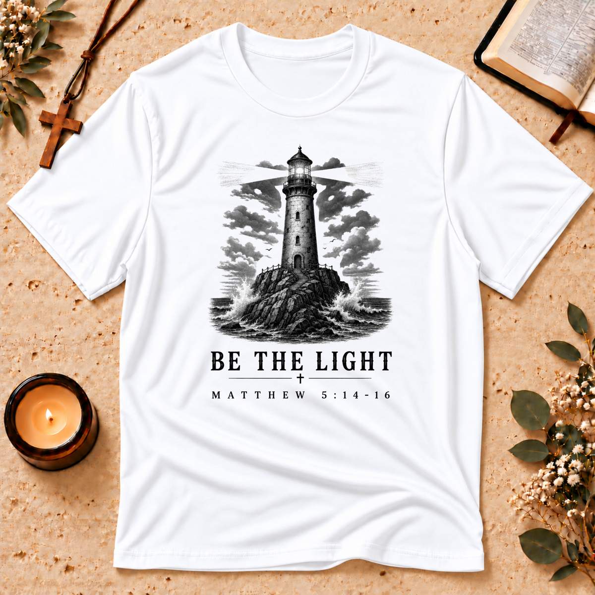 Be the Light Christian Matthew T-Shirt Breaking Bread Designs