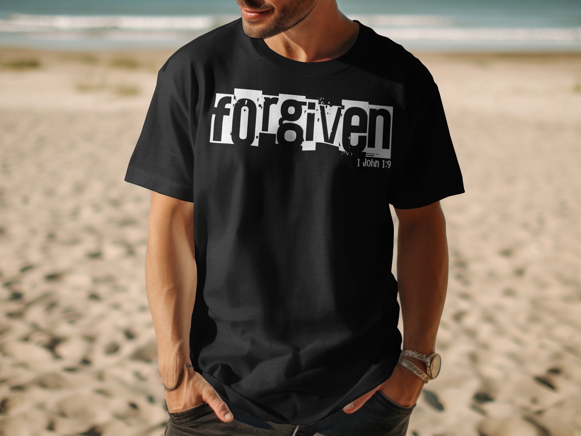 1 John 1:9 FORGIVEN Christian Shirt Design *DIGITAL DOWNLOAD* Breaking Bread Designs