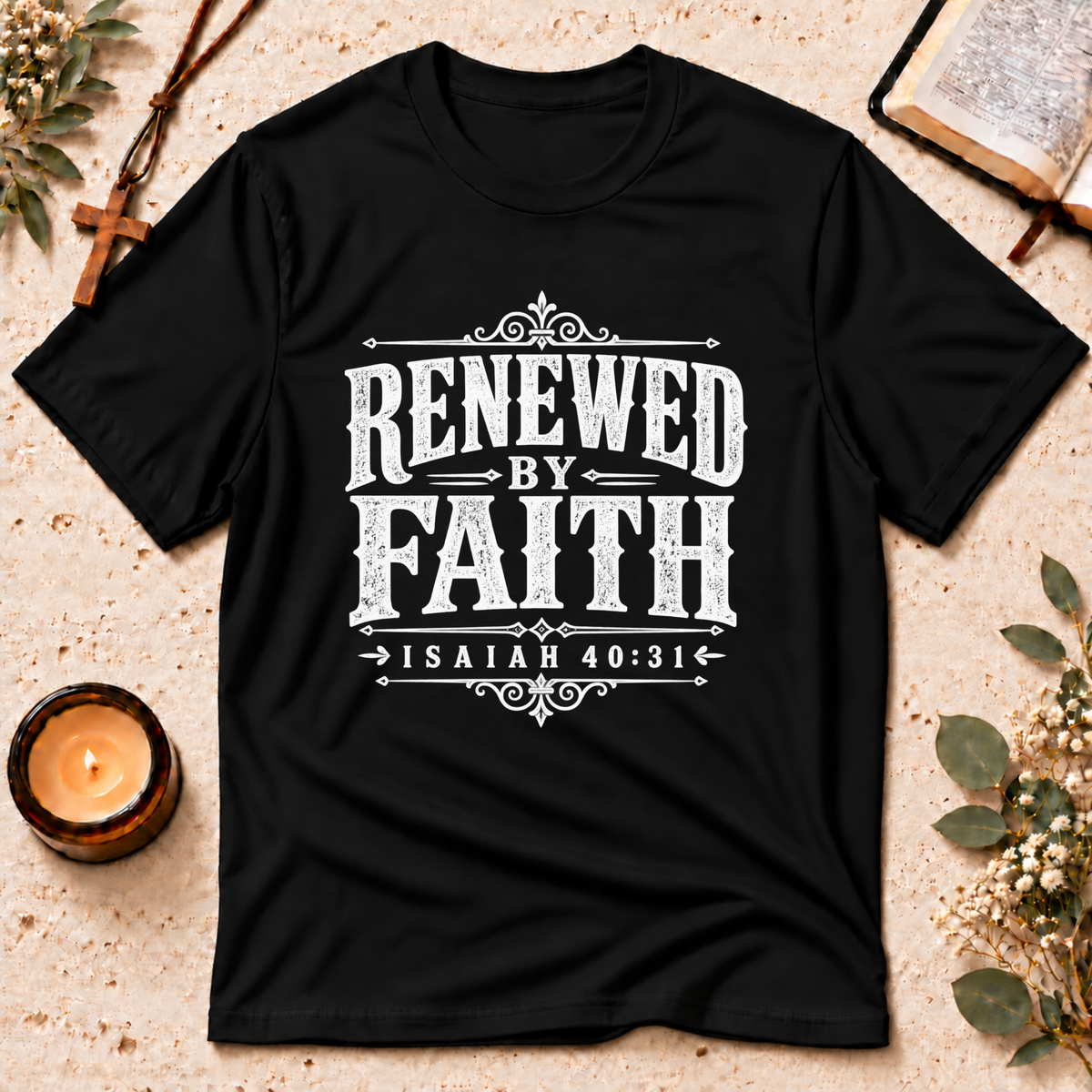 Renewed by Faith Christian Isaiah T-Shirt Breaking Bread Designs