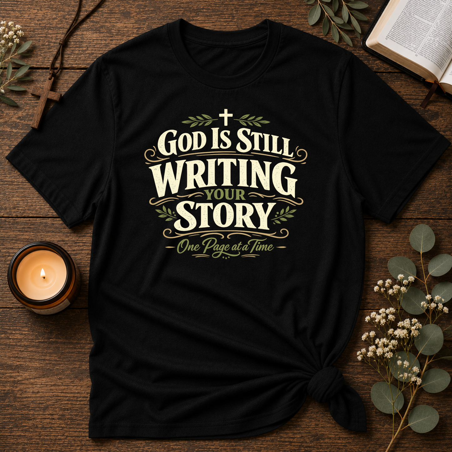 God Is Still Writing Your Story Christian T-Shirt | Inspirational Faith Graphic Tee | Christian Encouragement Shirt Breaking Bread Designs