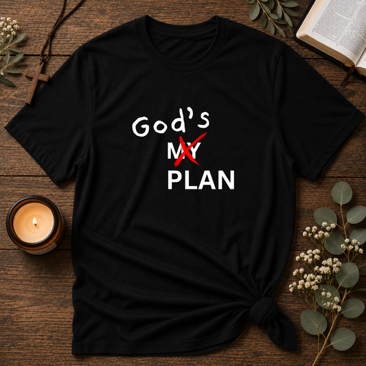 God's Plan Christian T-Shirt | Minimalist Faith Graphic Tee | Trust God's Plan Inspirational Christian Shirt Breaking Bread Designs