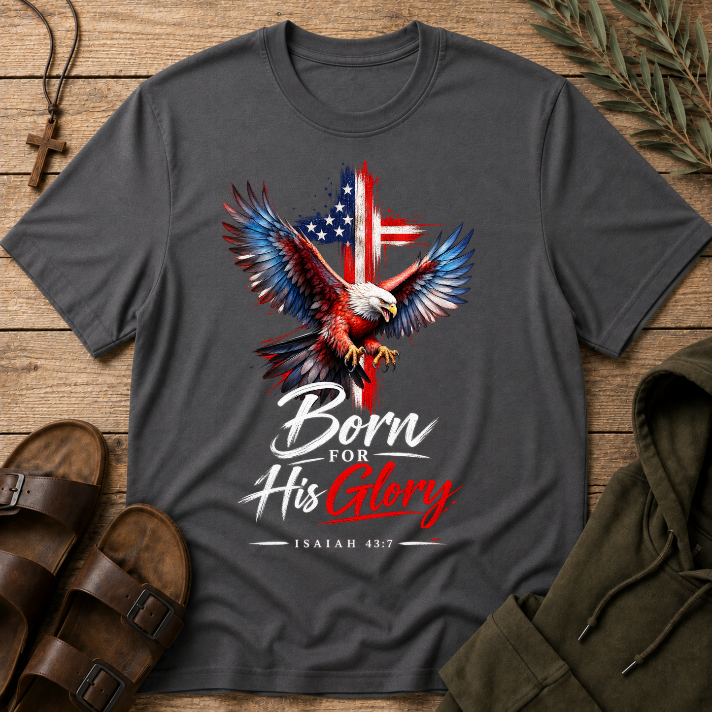 Born for His Glory Christian T-Shirt | Isaiah 43:7 Faith Shirt Breaking Bread Designs