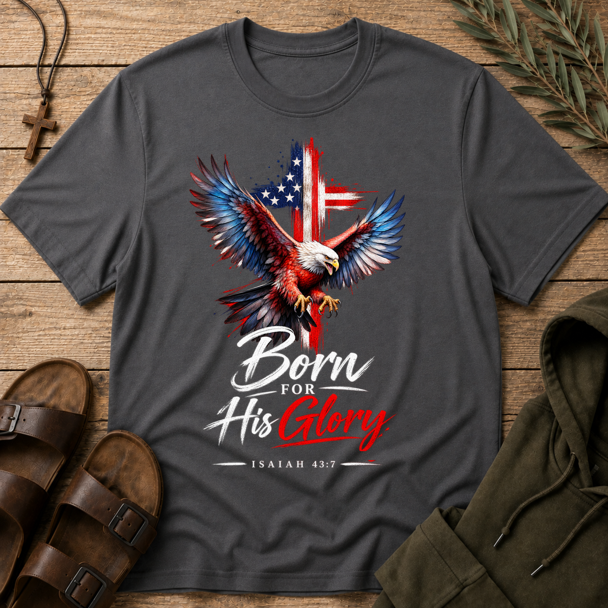 Born for His Glory Christian T-Shirt | Isaiah 43:7 Faith Shirt Breaking Bread Designs