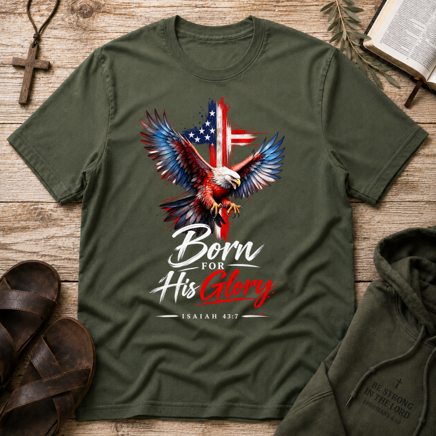 Born for His Glory Christian T-Shirt | Isaiah 43:7 Faith Shirt Breaking Bread Designs