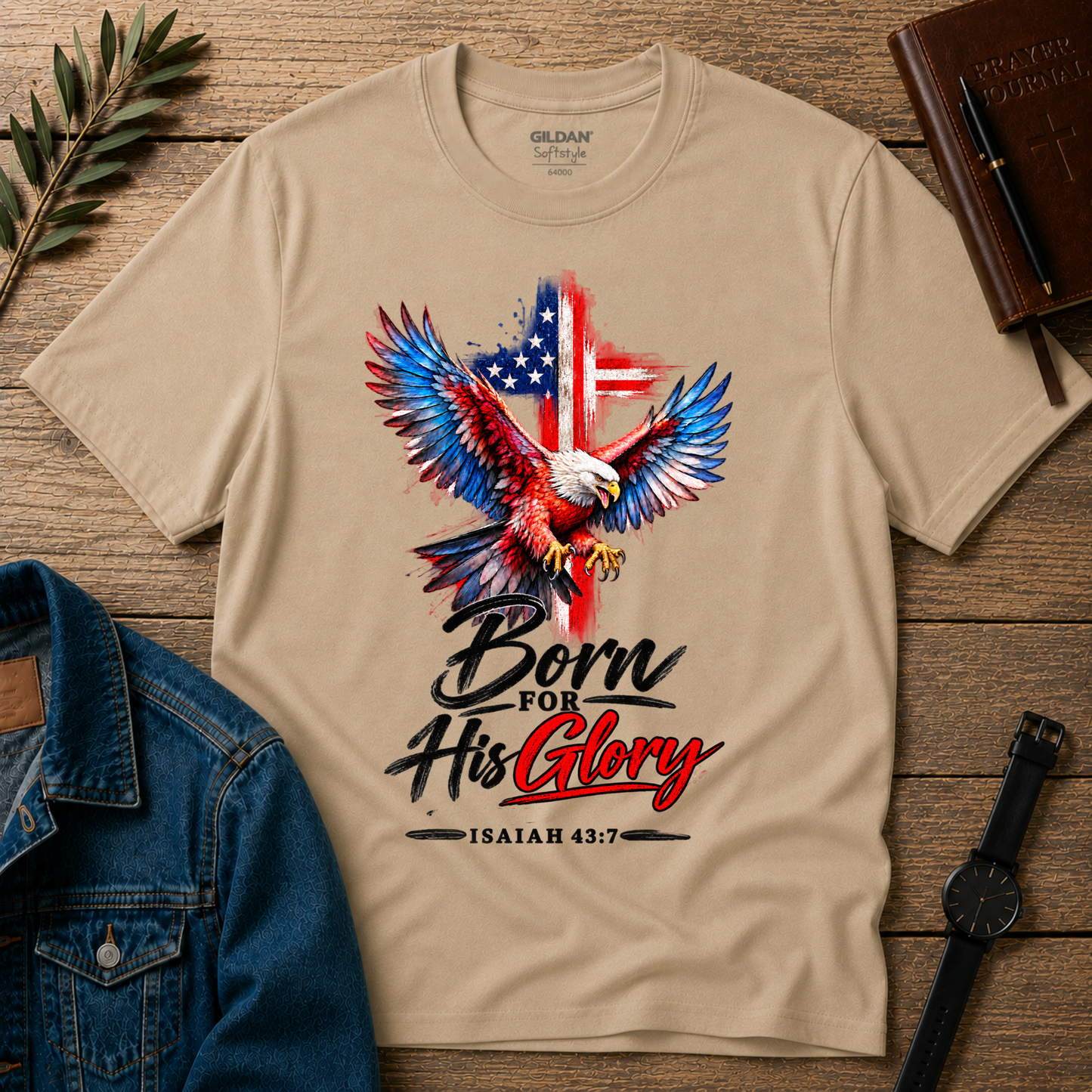 Born for His Glory Christian T-Shirt | Isaiah 43:7 Faith Shirt Breaking Bread Designs