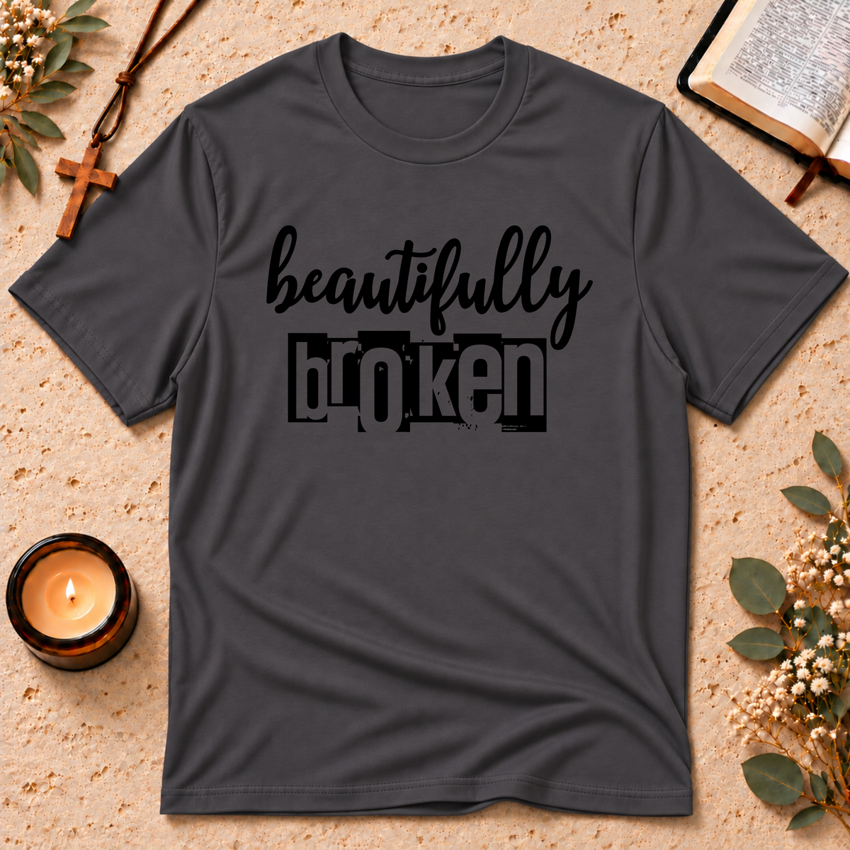 Beautifully Broken Christian Healing T-Shirt Breaking Bread Designs
