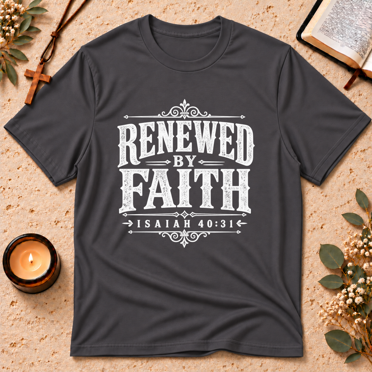 Renewed by Faith Christian Isaiah T-Shirt Breaking Bread Designs