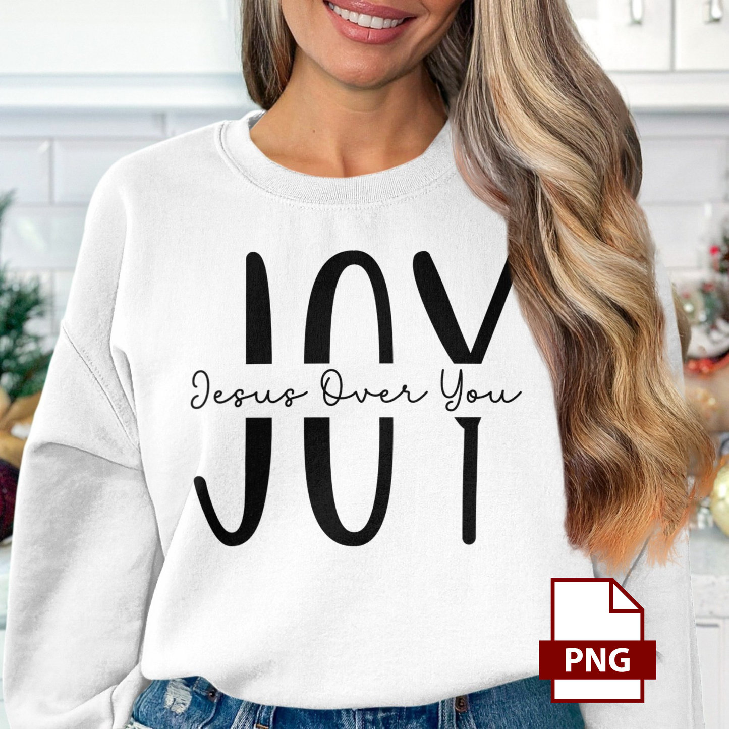 PNG Download - Jesus Over You Christian JOY T-Shirt Design Breaking Bread Designs