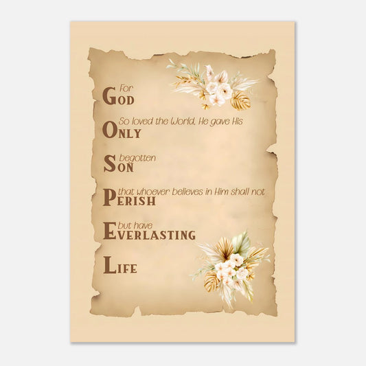 Vintage-style paper with text and floral designs on a beige background