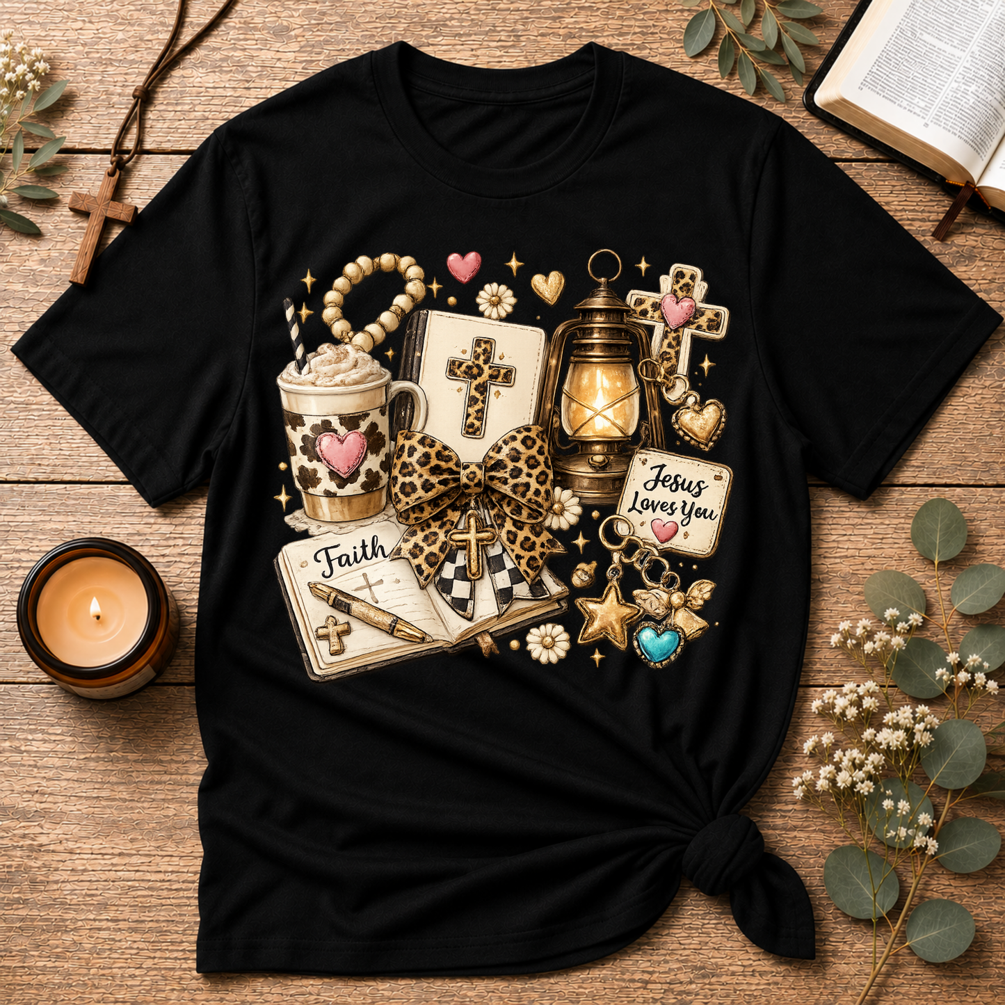 Jesus Loves You Christian T-Shirt | Faith & Christian Collage Tee Breaking Bread Designs