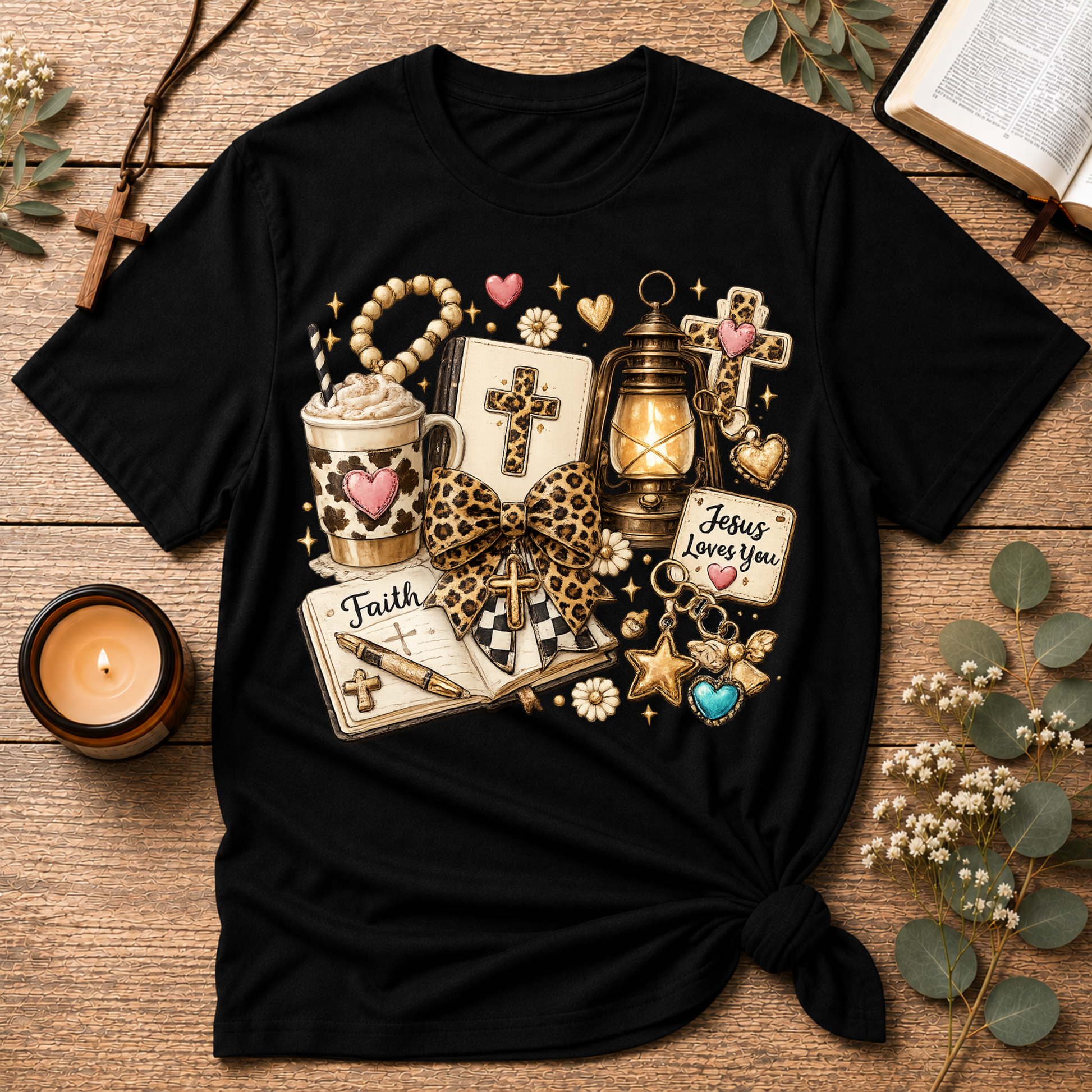 Jesus Loves You Christian T-Shirt | Faith & Christian Collage Tee Breaking Bread Designs