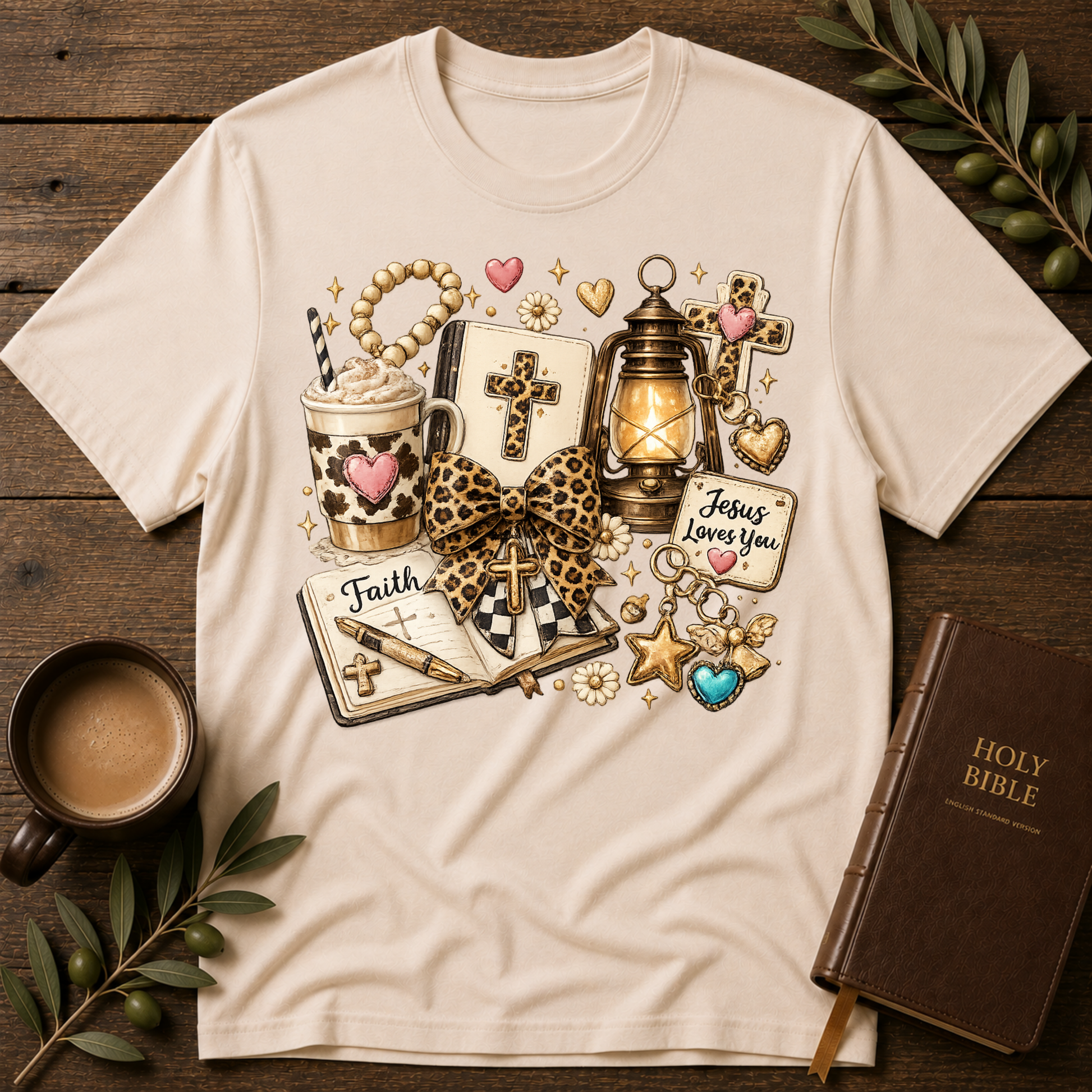 Jesus Loves You Christian T-Shirt | Faith & Christian Collage Tee Breaking Bread Designs