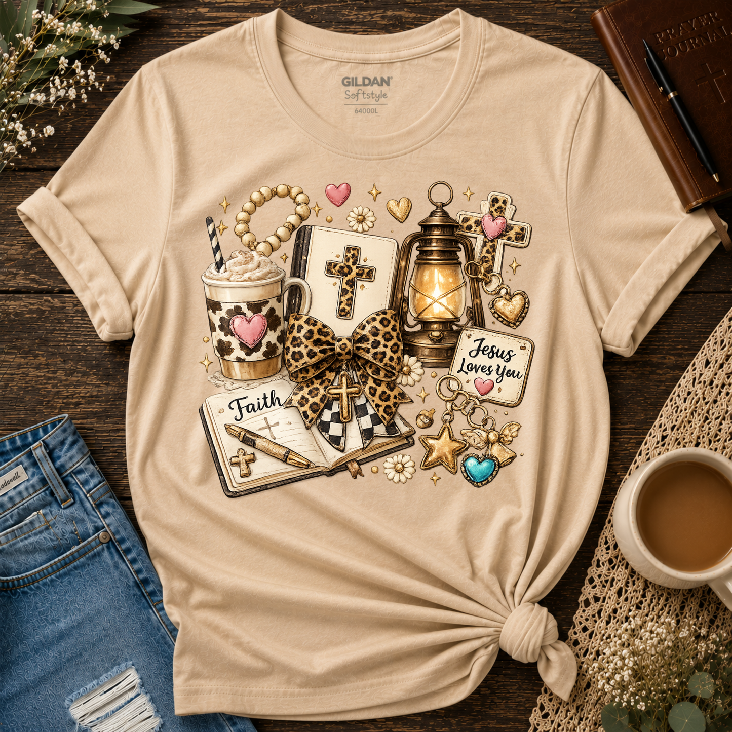 Jesus Loves You Christian T-Shirt | Faith & Christian Collage Tee Breaking Bread Designs