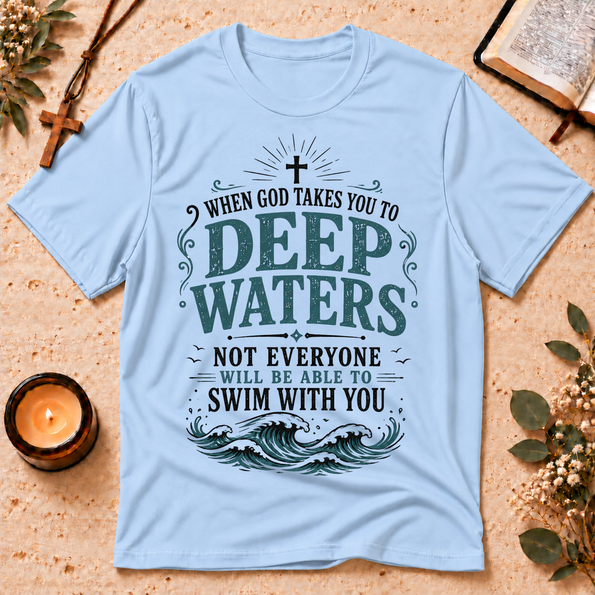 Deep Waters Christian T-Shirt Breaking Bread Designs
