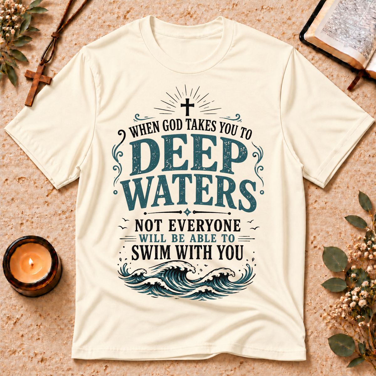 Deep Waters Christian T-Shirt Breaking Bread Designs