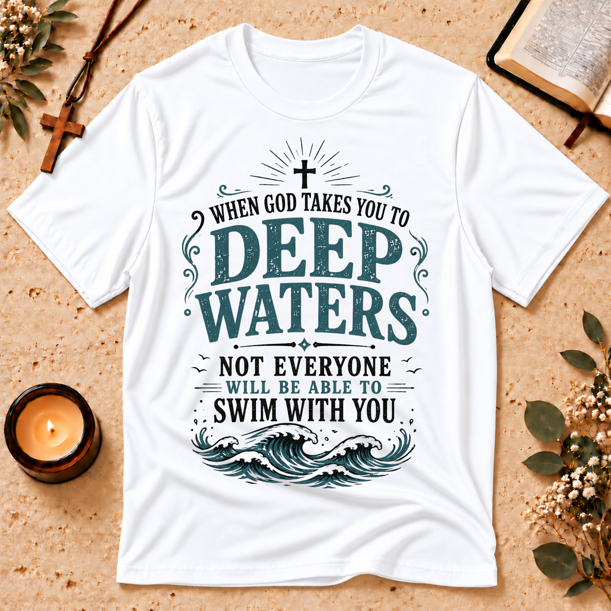 Deep Waters Christian T-Shirt Breaking Bread Designs