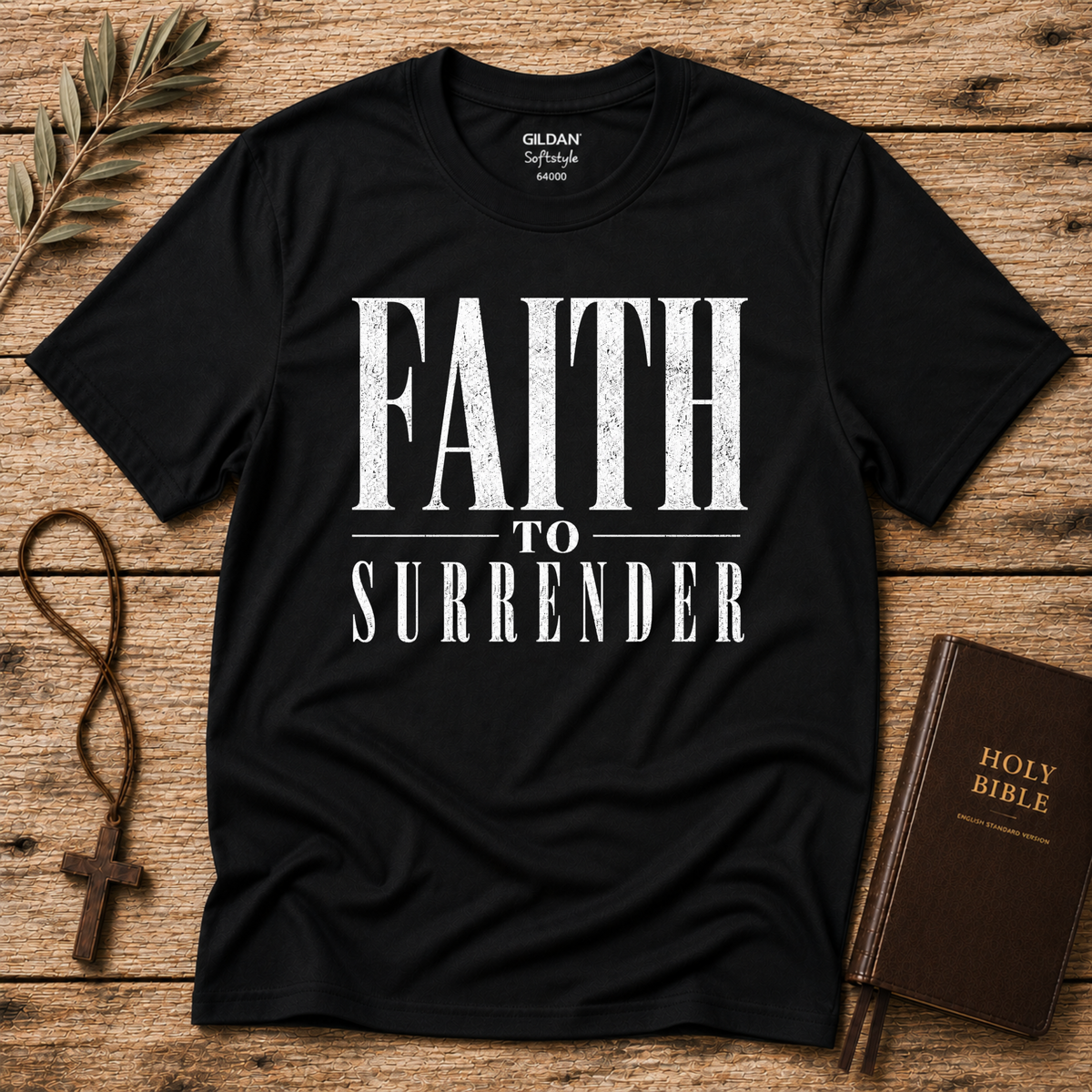 Faith to Surrender Christian T-Shirt | Minimalist Christian Streetwear Tee Breaking Bread Designs