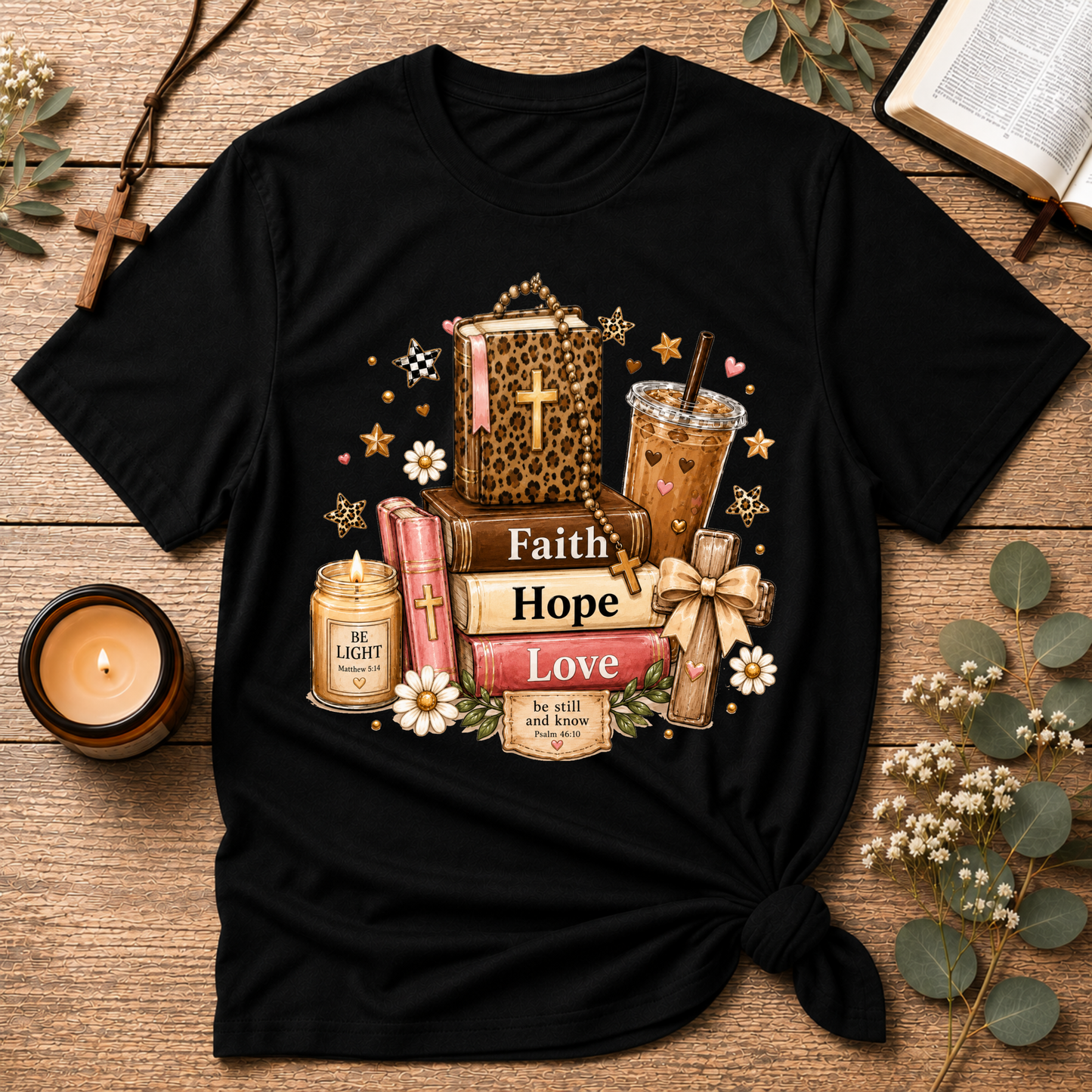 Faith Hope Love Christian T-Shirt | 1 Corinthians 13:13 Faith Tee Breaking Bread Designs