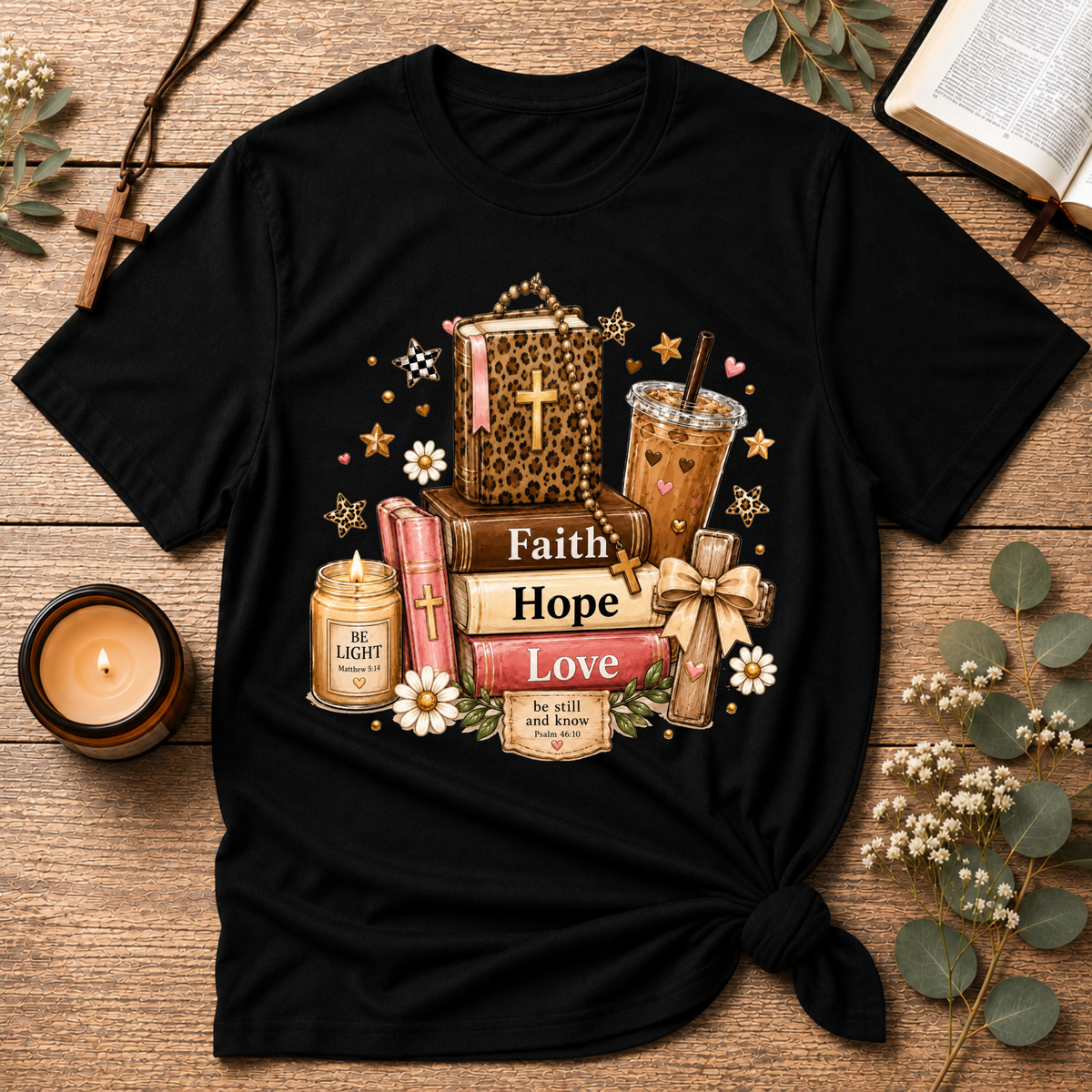 Faith Hope Love Christian T-Shirt | 1 Corinthians 13:13 Faith Tee Breaking Bread Designs