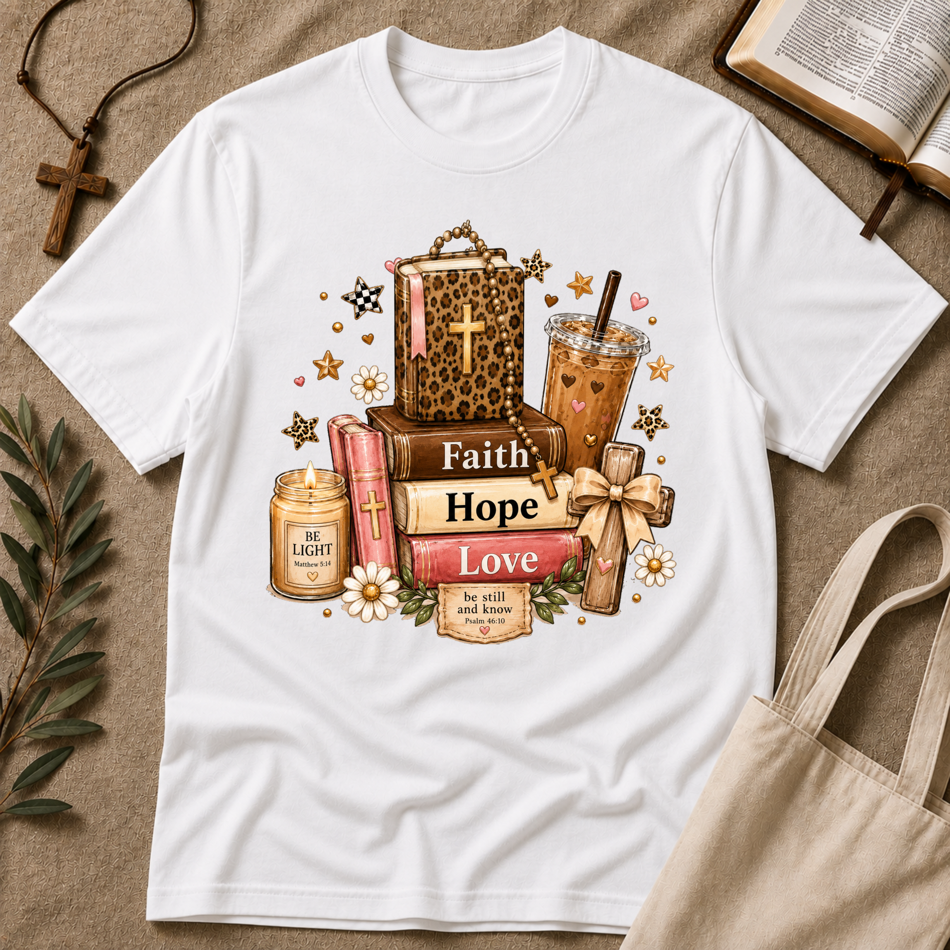 Faith Hope Love Christian T-Shirt | 1 Corinthians 13:13 Faith Tee Breaking Bread Designs