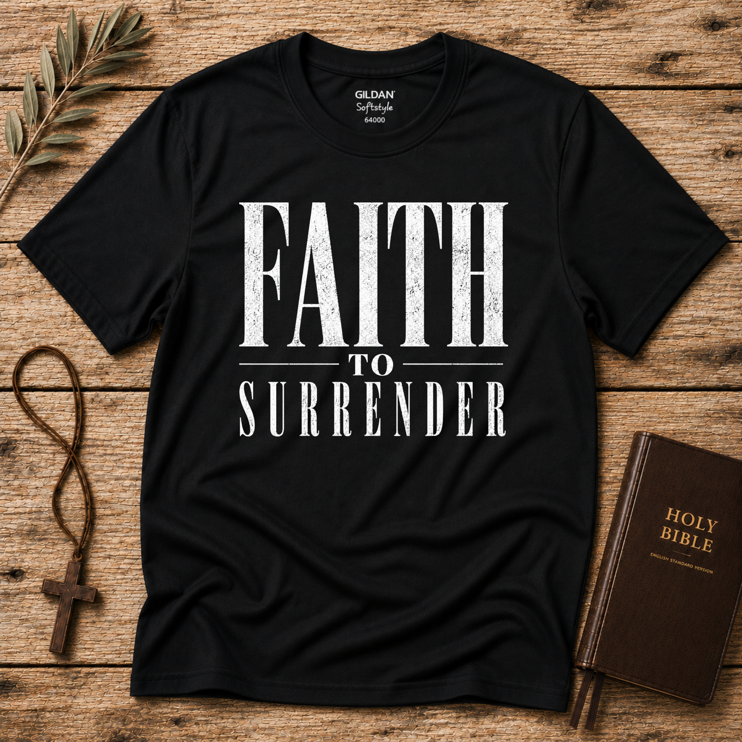 Faith to Surrender Christian T-Shirt | Minimalist Christian Streetwear Tee Breaking Bread Designs