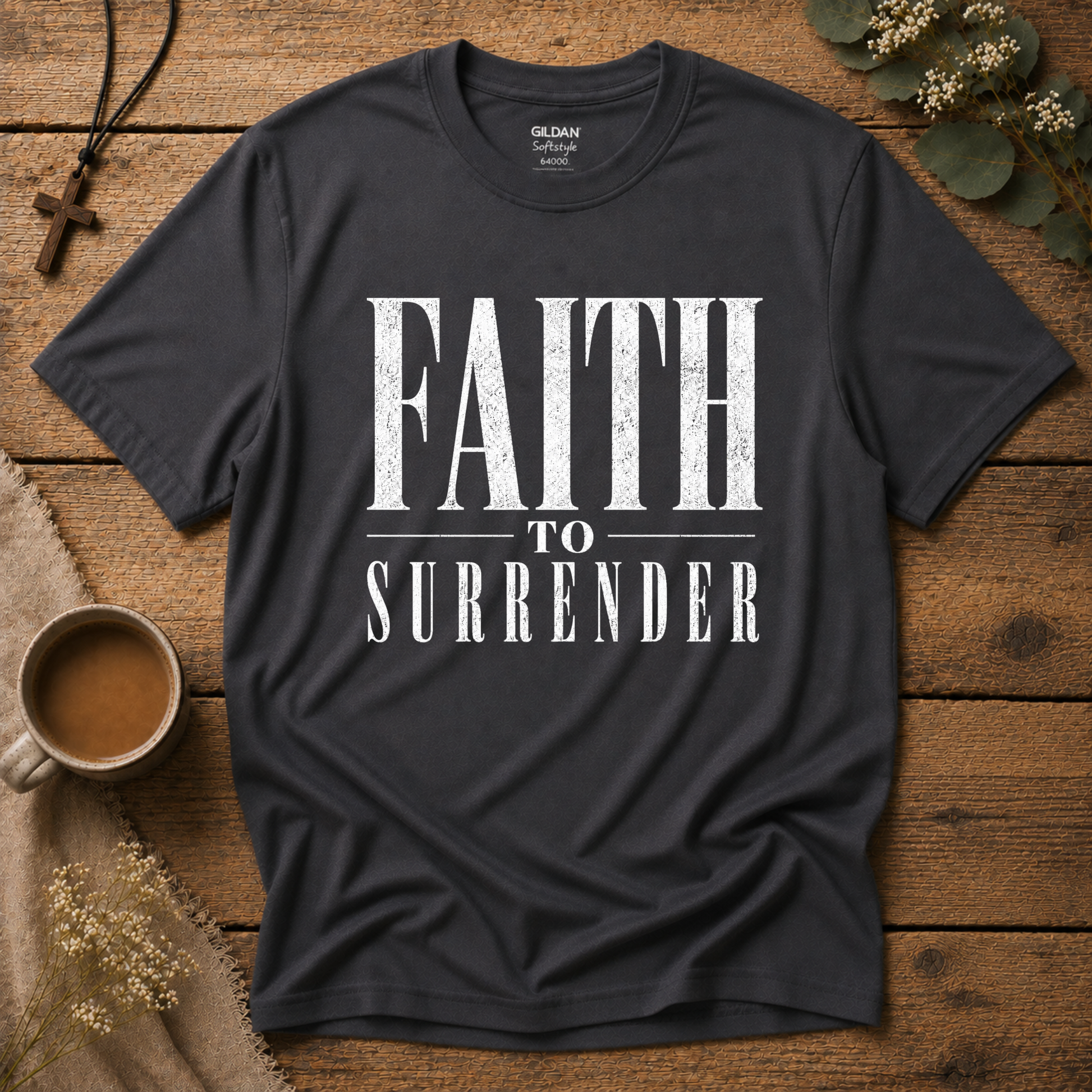 Faith to Surrender Christian T-Shirt | Minimalist Christian Streetwear Tee Breaking Bread Designs