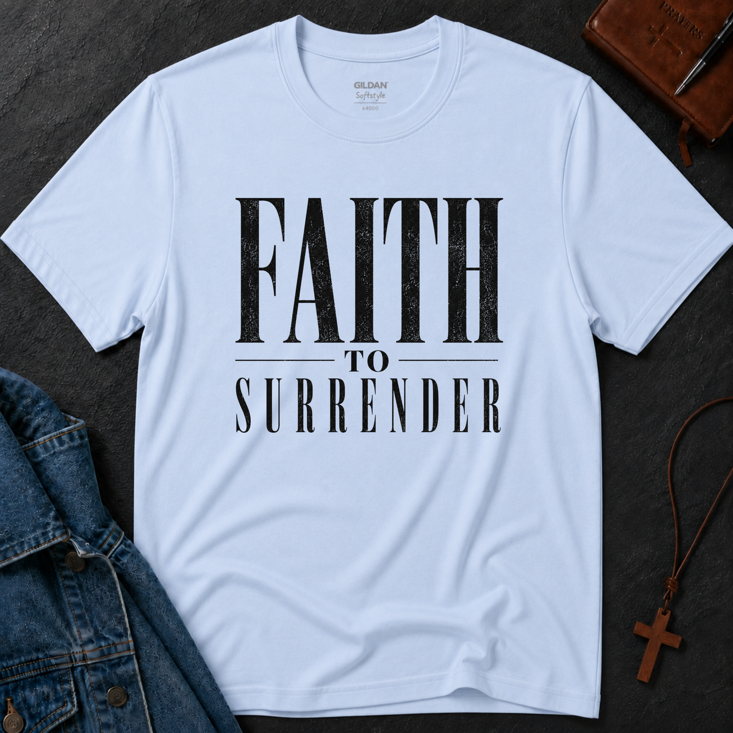 Faith to Surrender Christian T-Shirt | Minimalist Christian Streetwear Tee Breaking Bread Designs