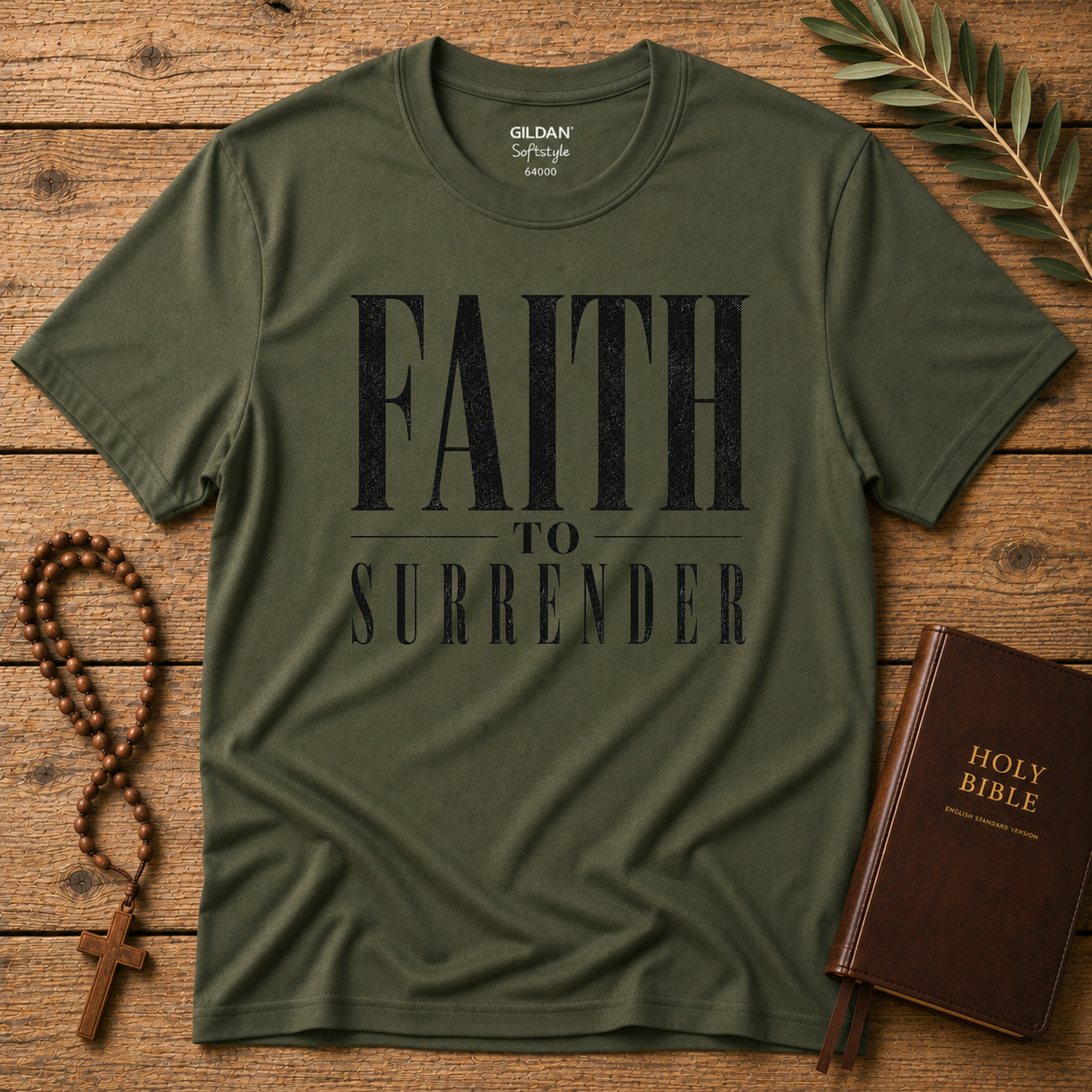 Faith to Surrender Christian T-Shirt | Minimalist Christian Streetwear Tee Breaking Bread Designs
