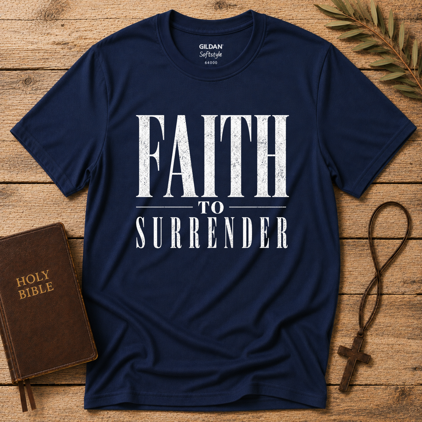 Faith to Surrender Christian T-Shirt | Minimalist Christian Streetwear Tee Breaking Bread Designs