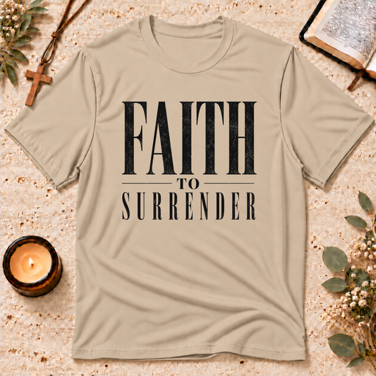 Faith to Surrender Christian Minimalist T-Shirt Breaking Bread Designs