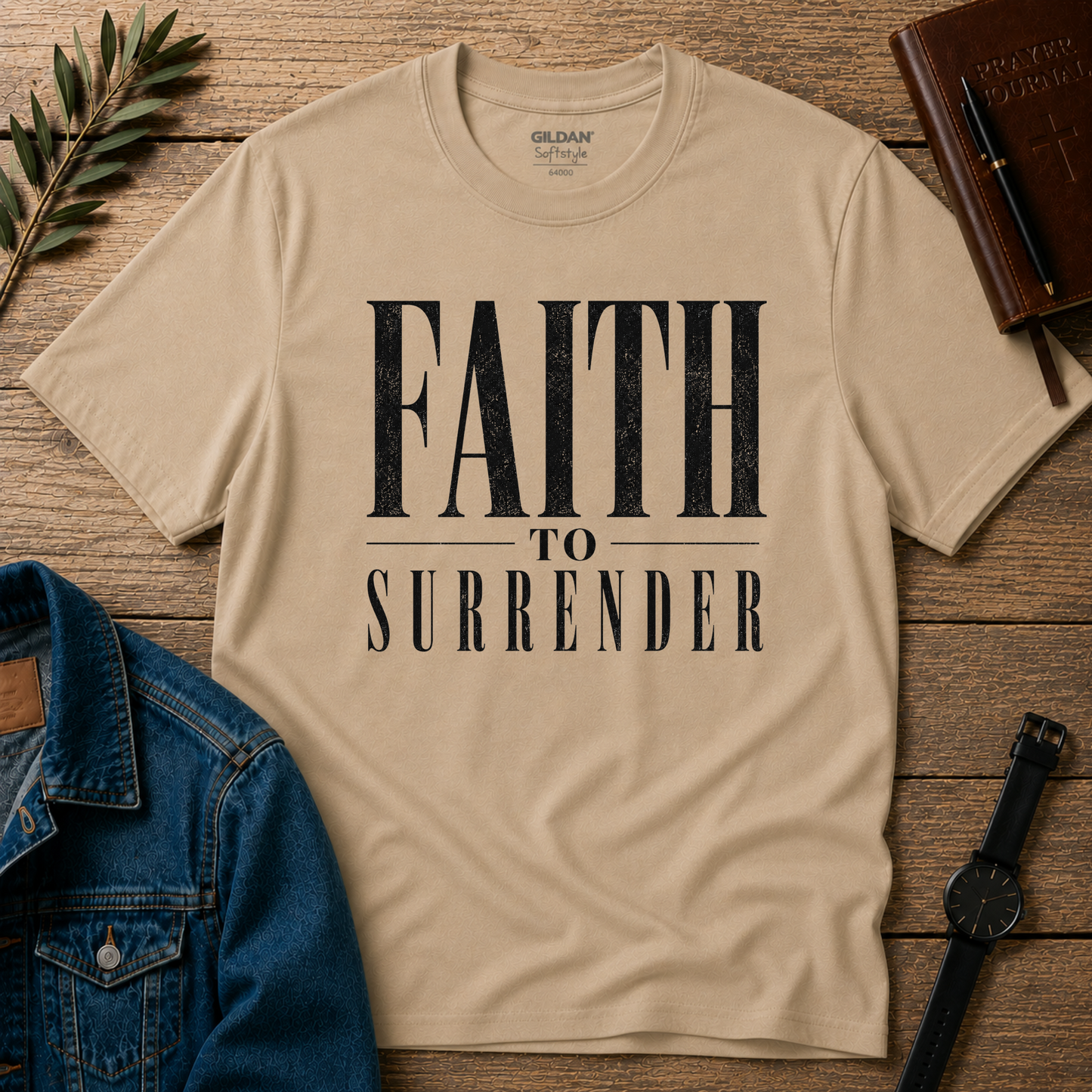Faith to Surrender Christian T-Shirt | Minimalist Christian Streetwear Tee Breaking Bread Designs
